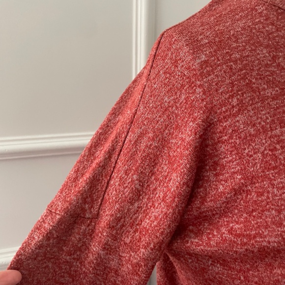 Long sleeve Heather Clay red single breast pocket slouchy drop shoulder shirt - Picture 3 of 8